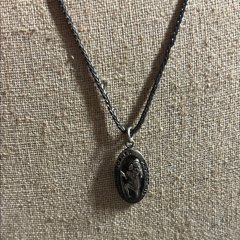 Sterling Silver St Christopher Pendant‎ Necklace